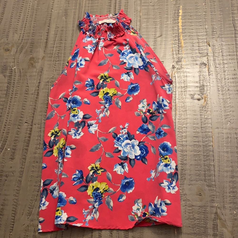 Floral high neck top